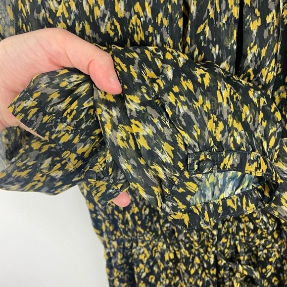 Nordstrom Adelyn Rae Vania Print Pleats & Ruffles‎ Long Sleeve Mini Dress Size M - Picture 8 of 13